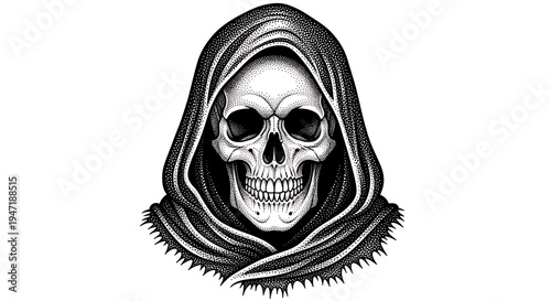 Halloween skull and crossbones illustration with a spooky skull symbol