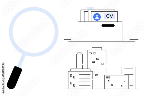 Recruitment concept. Recruitment involves job search, candidate profiles, and career opportunities. Recruitment supports businesses in finding talent. Ideal for HR, job portals, and career planning