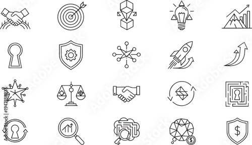 Business Strategy and Growth Icons