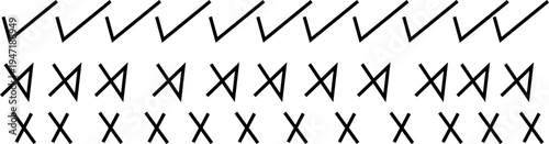  Checklist vector icon set, checkmarks, cross symbols, and clipboard designs vector style. vector illustration .