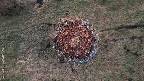 Luftaufnahme eines Storchennest