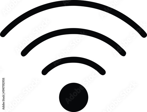 simple wifi icon on transparent background.