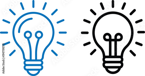 Creative vector illustration of a bright glass light bulb icon symbolizing a powerful business idea and innovative energy concept