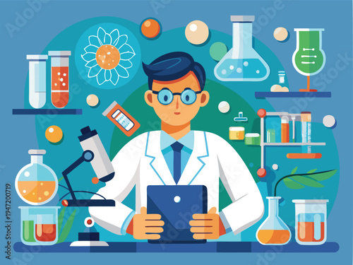 Male scientist working in a laboratory