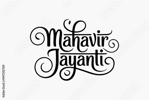 Happy Mahavir Jayanti Elegant Jain Festival Typography Design
