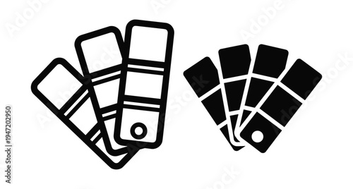 Color swatches palette icon set for graphic design painting interior decoration renovation project planning professional artist tools collection simple flat style