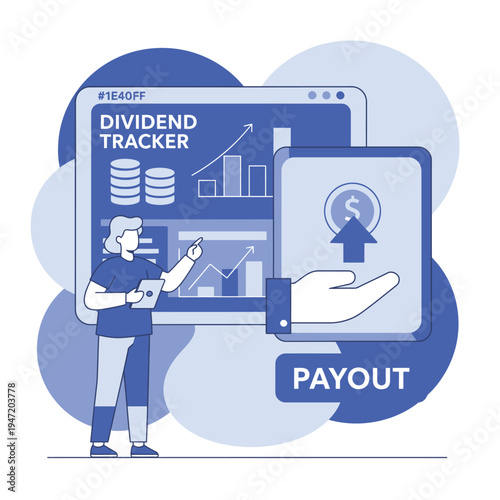 Dividend Tracker and Payout Concept Illustration.