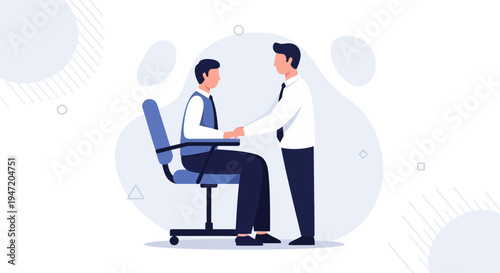 Business Meeting: Handshake Between Two Colleagues in Office Setting