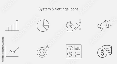 System and Settings Line Icons Set