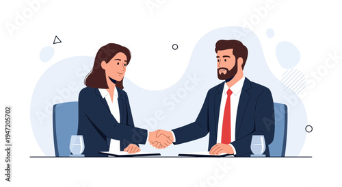 Business people shaking hands, agreement, partnership, successful deal, office meeting