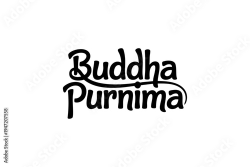 Happy Buddha Purnima Elegant Spiritual Typography Design