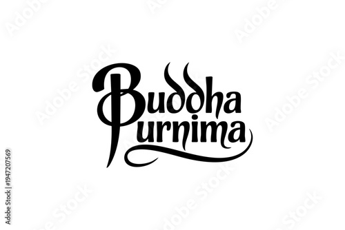 Happy Buddha Purnima Elegant Spiritual Typography Design