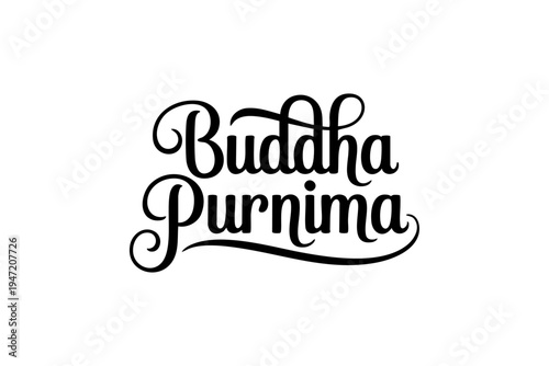Happy Buddha Purnima Peaceful Buddhist Festival Typography Design