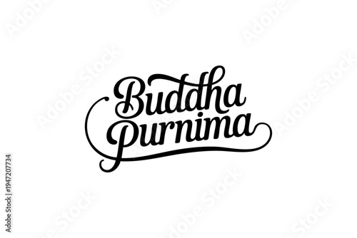Happy Buddha Purnima Peaceful Buddhist Festival Typography Design