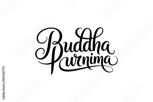 Happy Buddha Purnima Elegant Spiritual Typography Design