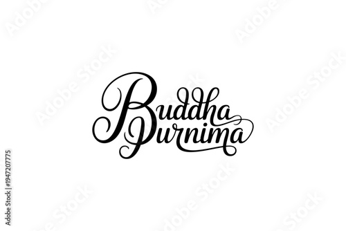 Happy Buddha Purnima Elegant Spiritual Typography Design