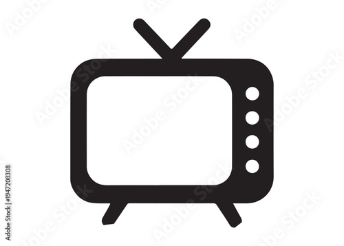 television logo silhouette vector, Vintage retro antenna television logo silhouette vector illustration, old tv logo, box tv logo, tv retro logo silhouette design on white background