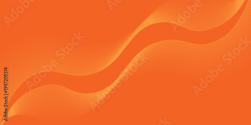 Abstract orange background with flowing wave lines. Glowing wavy lines. Shiny colorful moving lines design element. Modern dynamic wave pattern. Suit for website, poster, brochure, banner, flyer