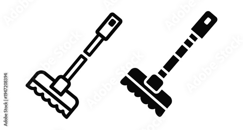 Mop icon set for floor cleaning service housework equipment sanitation tool hygiene maintenance domestic chores janitorial supplies flat vector design