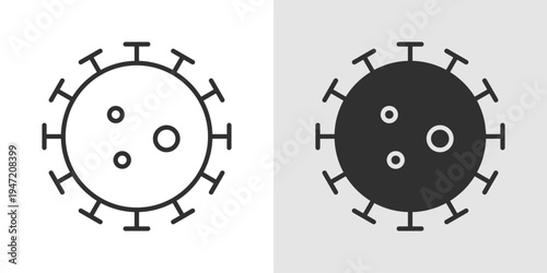Pandemic Icon representing global disease outbreaks, widespread infection, public health crises, and measures taken to control and prevent the spread of infectious diseases.