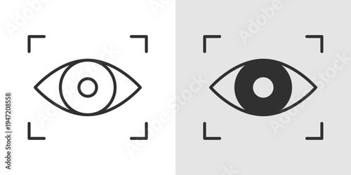 Retina Scan Icon representing biometric authentication, eye recognition technology, secure identity verification, and advanced digital security systems.