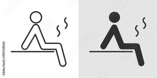 Sauna Icon representing heat therapy, relaxation, detoxification, and wellness routines that promote stress relief and muscle recovery through steam or sauna sessions.