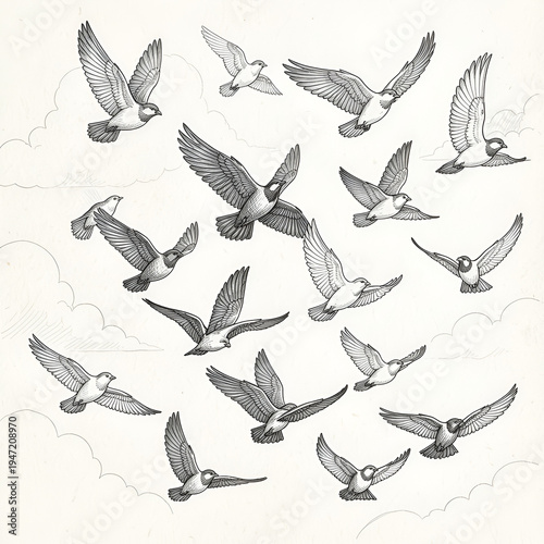 seamless background with birds