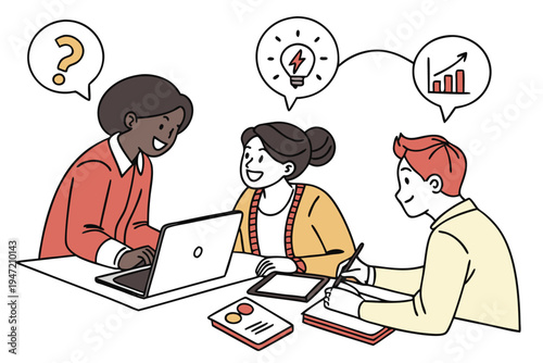 collaborative learning vector illustration with wh (1)