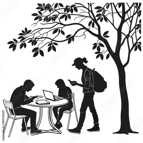 collaborative learning silhouette black and white (1)(1)