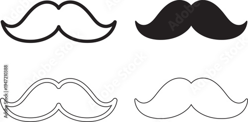 Father's day mustache illustrations for dad grooming fun