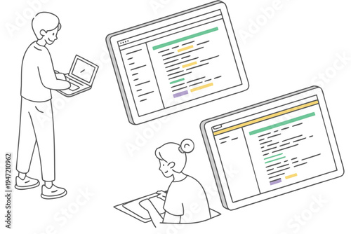 coding screens vector illustration with white back (1)(1)