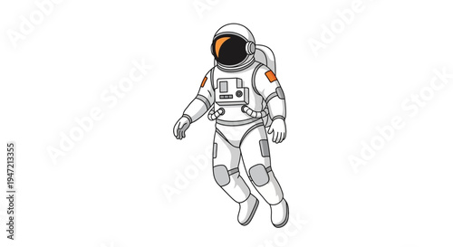 Astronaut floating in space, white suit, exploring the cosmos, science fiction