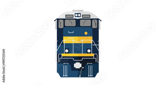 Modern Diesel Locomotive Front View - Transportation Icon