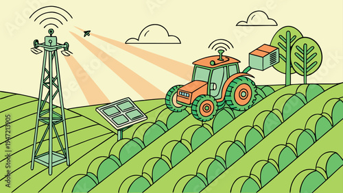 Artificial Intelligence Robot Illustration  for Data Analysis, Research, and Future Technology