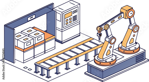 Artificial Intelligence Robot Illustration  for Data Analysis, Research, and Future Technology
