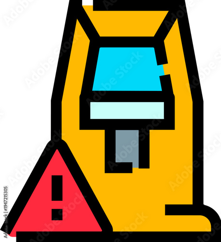 Yellow folding sign indicating a slippery surface, featuring a red triangular hazard icon, signifying caution and safety measures in public or industrial environments