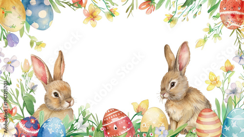 PNG Whimsical Easter bunny scene