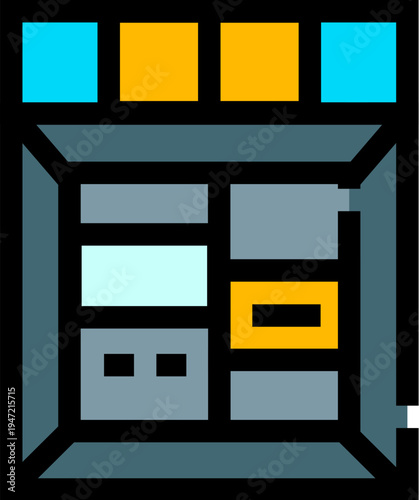 Automated teller machine icon representing financial transactions, cash withdrawals, and modern banking convenience, emphasizing accessibility to money and payment solutions