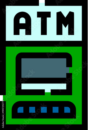 Automated teller machine - atm - on white background, offering cash withdrawals, deposits and electronic banking transactions for convenient, secure access to funds and services