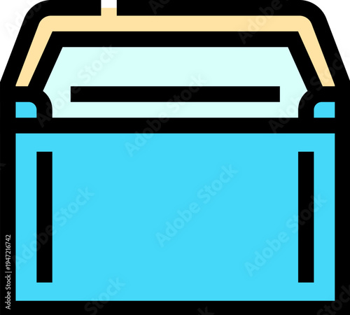 Mail envelope with an open flap receiving a letter, symbolizing communication, inbox, new message notification, and important information delivery for business or personal correspondence