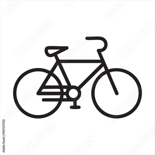 Bicycle icon with minimalist outline design showing thin strokes and simple geometric wheel shapes