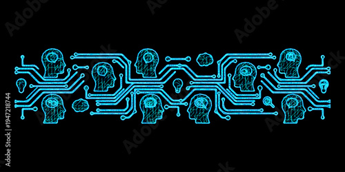 Collaborative network of connected human minds sharing digital ideas through artificial intelligence circuits