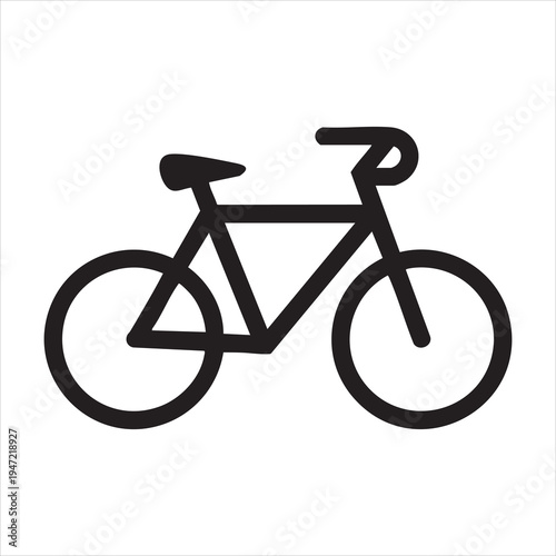 Bicycle vector icon isolated on white background. bicycle symbol design. bike outline symbol. cycling sign
