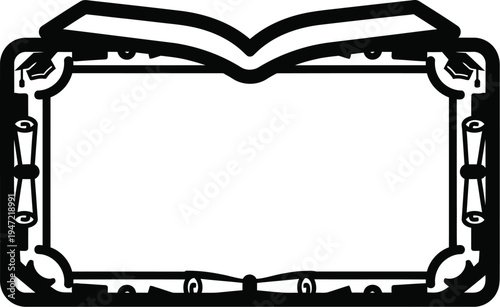 Graduation certificate template with open book design