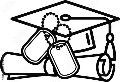 Graduation cap and diploma celebrating academic achievement