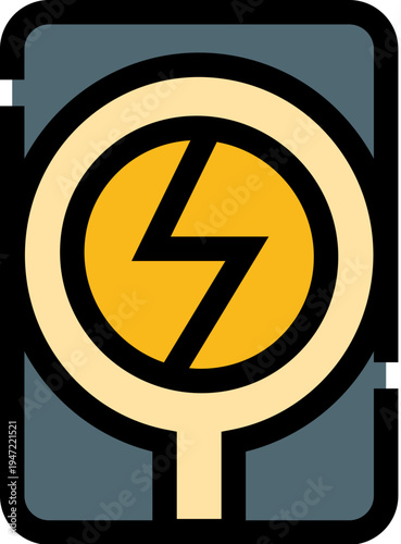 Wireless charging pad distributing power to a smartphone battery, icon illustrating energy transfer for mobile devices with inductive charging technology