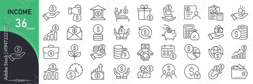 Happy New Year related icon collections. Containing fireworks, celebration, party, countdown, champagne, calendar, clock, gift, confetti, and festive icons. Editable Stroke. Outline icons.