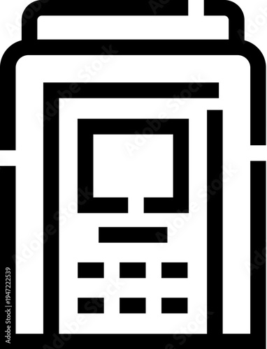 Automated teller machine icon symbolizing fast, convenient self service banking for withdrawals, deposits and digital transactions, representing modern cashless finance and access