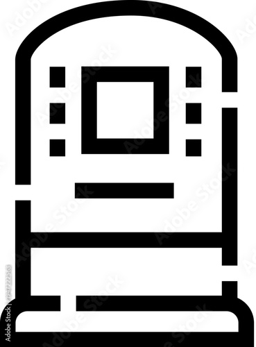 Outlined fuel pump standing at a gas station, offering various refueling services for vehicles, symbolizing transportation, energy, and automotive needs