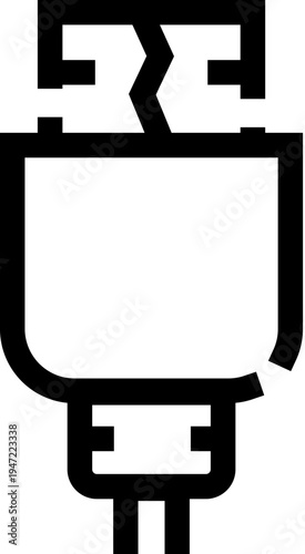 Universal serial bus connector line icon, illustrating data transfer and power supply in computing, symbolizing connection, technology, and electronic hardware for digital devices